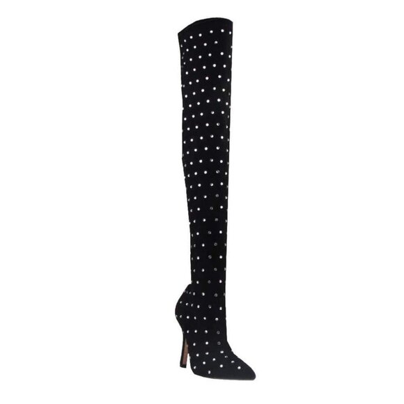Privileged /Lemon Drop " CRYSTALS GALORE "  Black -Thigh High (BRAND NEW !!!) - Picture 1 of 6